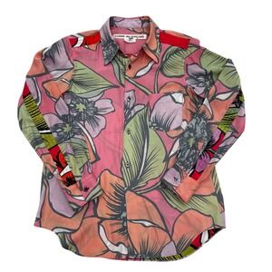 COMME DE GARCONS Multi Color Floral Print Button Up Long Sleeve Blouse
